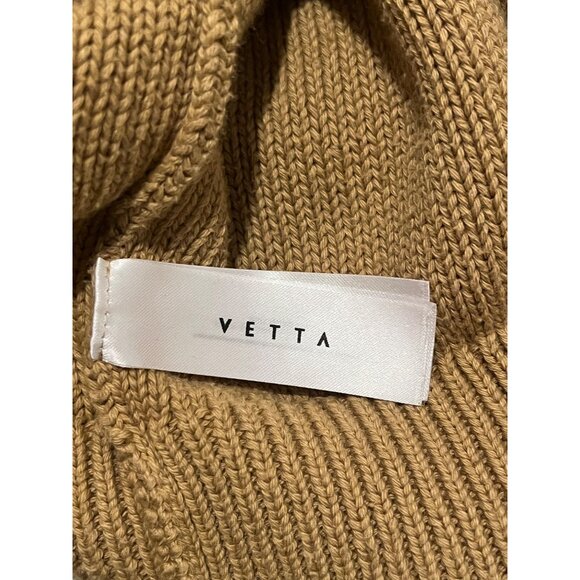 Vetta XL Camel Brown Organic Cotton Cable Knit Sweater Made In USA - Picture 3 of 16